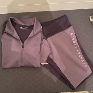 Under Armour Purple Leggings w/ Matching Jacket Performance Set
